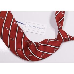 Vineyard Vines x Fordham Prep School Red Striped Silk Necktie Tie New